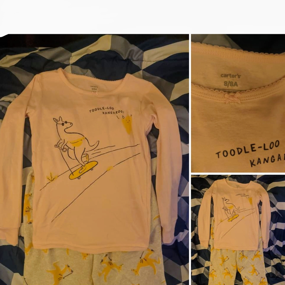 Carter's Pink and Yellow Kangaroo Kids Matching Set